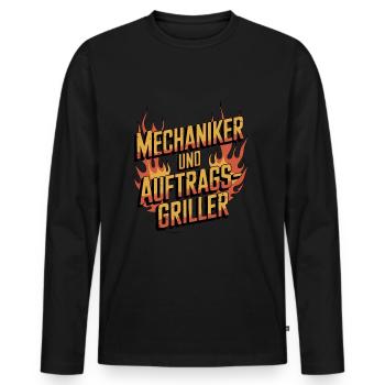 Mechaniker und Auftragsgriller BBQ Grill - Männer Premium Bio Langarmshirt - Schwarz - Vorne - Nico (187cm)