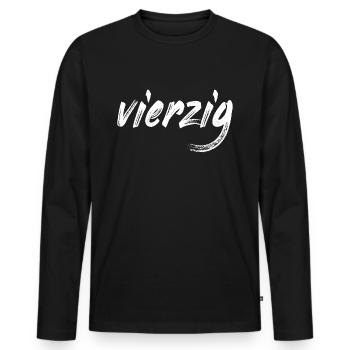 40. Geburtstag Vierzig Jahre Geschenk - Männer Premium Bio Langarmshirt - Schwarz - Vorne - Nico (187cm)