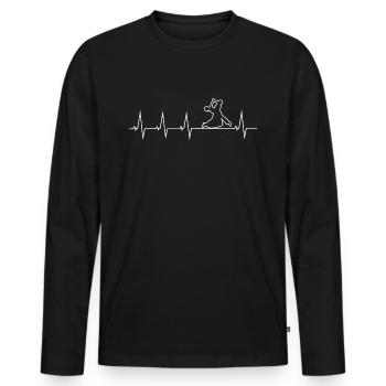 Ich liebe Walzer - Männer Premium Bio Langarmshirt - Schwarz - Vorne - Nico (187cm)