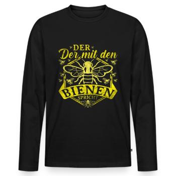 Bienen Flüsterer Imker Biene Imkerei Bienenzüchter - Männer Premium Bio Langarmshirt - Schwarz - Vorne - Nico (187cm)
