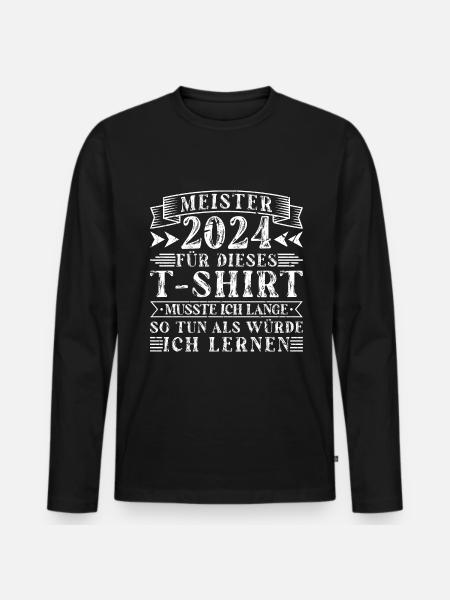 Meister 2024 Meisterprüfung - Männer Premium Bio Langarmshirt - Schwarz
