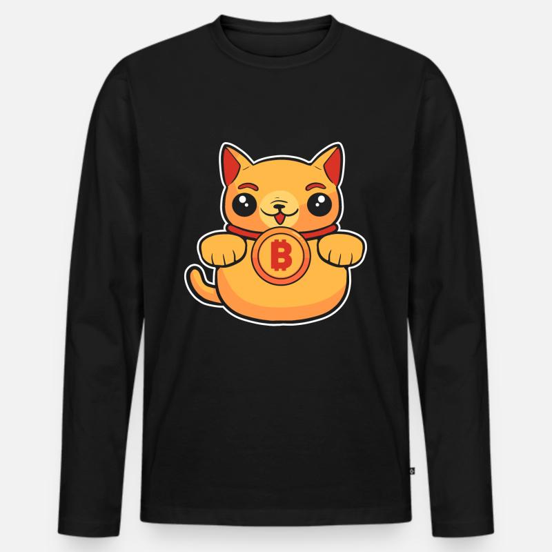 Bitcoin - Männer Premium Bio Langarmshirt - Schwarz