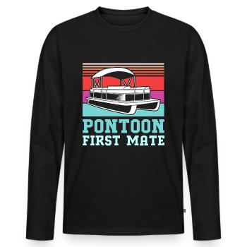 Bateau ponton Bateau Bateaux - T-shirt manches longues Premium bio Homme - noir - Devant - Nico (187cm)