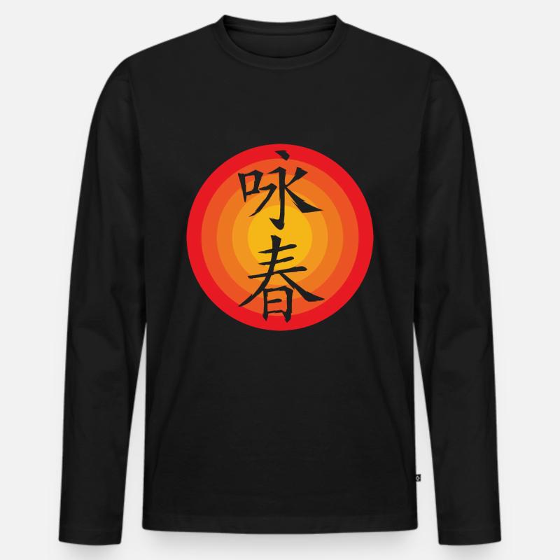 Wing Chun - Männer Premium Bio Langarmshirt - Schwarz
