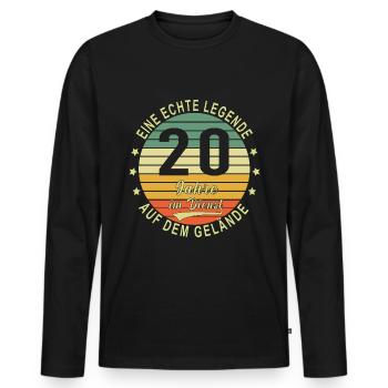 20 Jähriges Dienstjubiläum Arbeitsjubiläum - Männer Premium Bio Langarmshirt - Schwarz - Vorne - Nico (187cm)