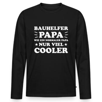 Bauhelfer Lustiger Spruch Fun Bauhandwerk Geschenk - Männer Premium Bio Langarmshirt - Schwarz - Vorne - Nico (187cm)