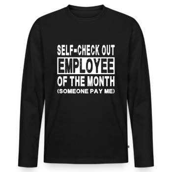 Self-Check Out - Employee of The Month - Men's Premium Organic Long Sleeve Shirt - black - Front - Nico (187cm)