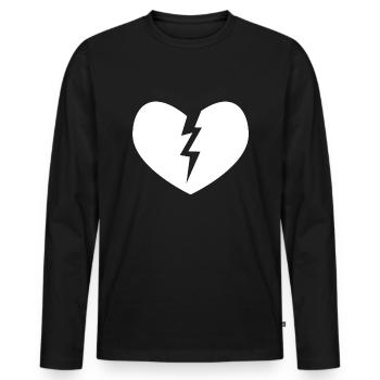 broken heart - Men's Premium Organic Long Sleeve Shirt - black - Front - Nico (187cm)