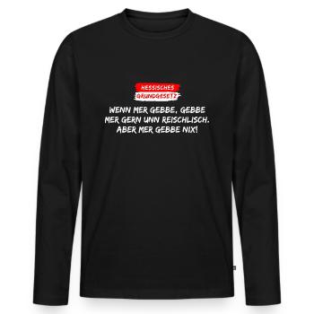 Hessen Shirt Hessisches Shirt - Männer Premium Bio Langarmshirt - Schwarz - Vorne - Nico (187cm)