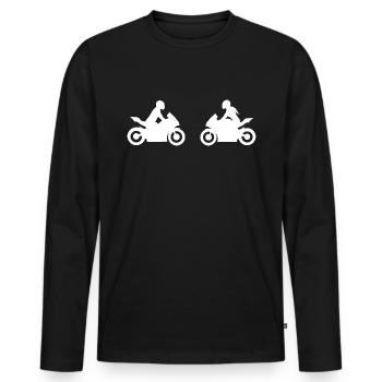 Bikercouple Pair of Pairs Motorcycle Super Sports Cars - Men's Premium Organic Long Sleeve Shirt - black - Front - Nico (187cm)