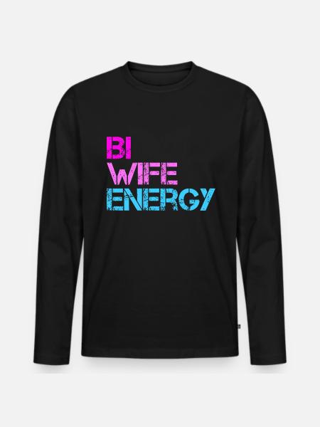 Bi Vaimo Energia LGBTQ - Premium luomulaatuinen miesten pitkähihainen paita - musta