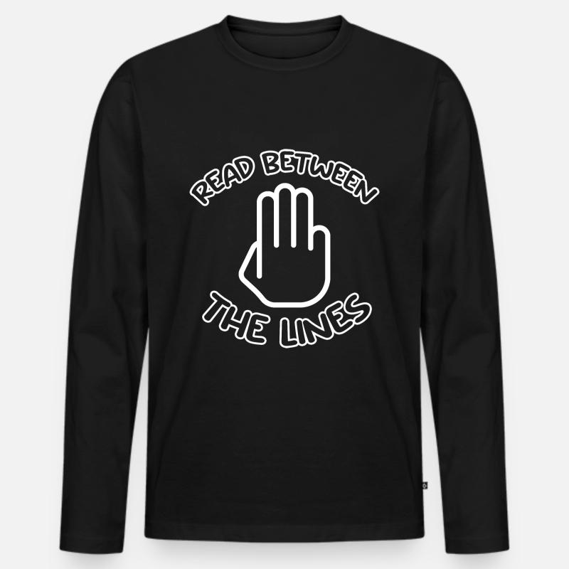 READ BETWEEN THE LINES - Männer Premium Bio Langarmshirt - Schwarz