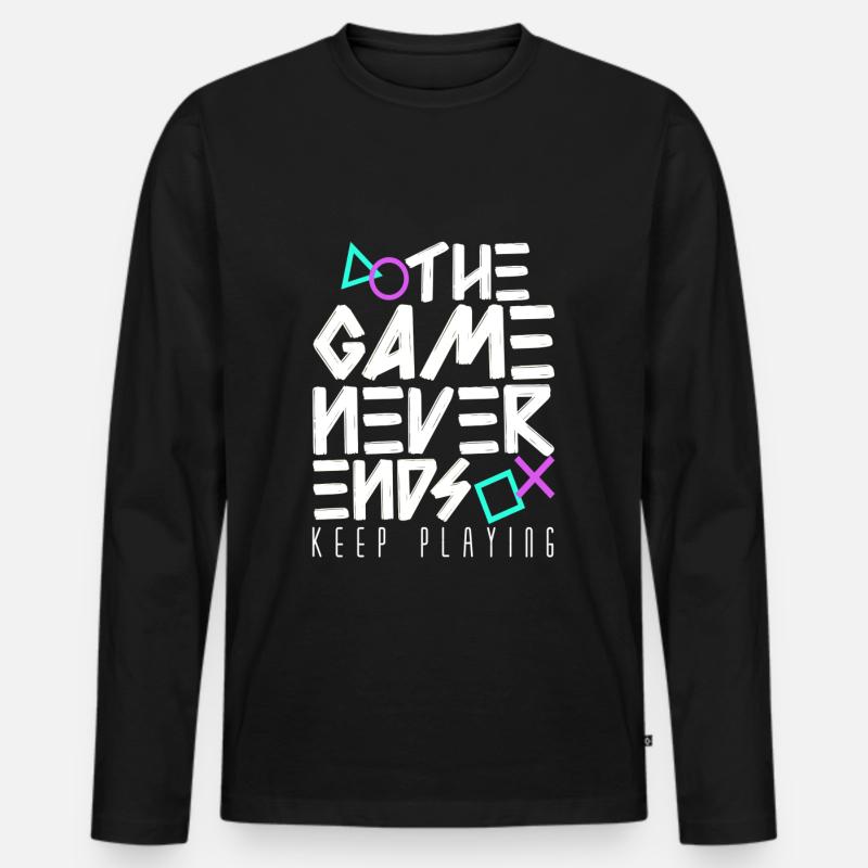 Gaming - Gamer- Computerspiele - Männer Premium Bio Langarmshirt - Schwarz