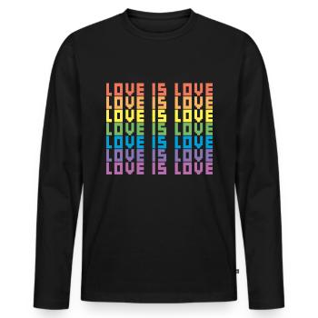 LGBTQ Love Is Love Gay Lesbian Pride Equality Gift - Men's Premium Organic Long Sleeve Shirt - black - Front - Nico (187cm)