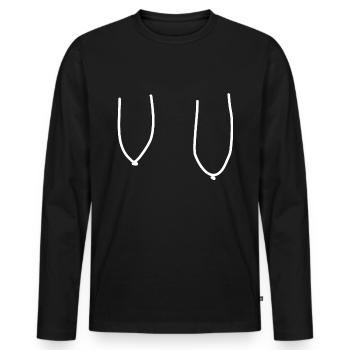 Sexy Hängend Brüste Titten Möpse Melonen Geschenk - Männer Premium Bio Langarmshirt - Schwarz - Vorne - Nico (187cm)