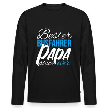 Busfahrer Papa Vater Schulbus Vatertag - Männer Premium Bio Langarmshirt - Schwarz - Vorne - Nico (187cm)