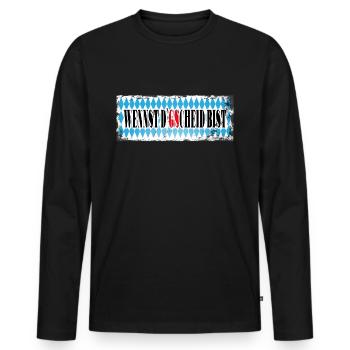 Biker Motorrad Boxer Abenteuer Gentlemen Scrambler - Männer Premium Bio Langarmshirt - Schwarz - Vorne - Nico (187cm)