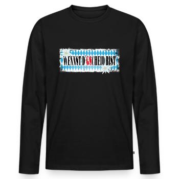 Biker Motorrad Boxer Abenteuer Gentlemen Scrambler - Männer Premium Bio Langarmshirt - Schwarz - Vorne - Nico (187cm)