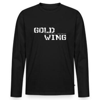 Motorrad Biker Spruch Goldwing GL1800 a été sonné - T-shirt manches longues Premium bio Homme - noir - Devant - Nico (187cm)