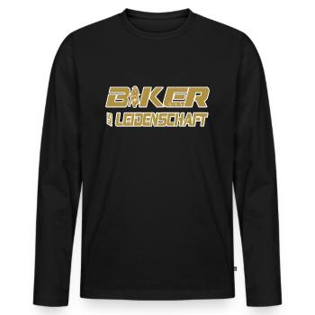 Motorrad Spruch Biker aus Leidenschaft - Männer Premium Bio Langarmshirt - Schwarz - Vorne - Nico (187cm)