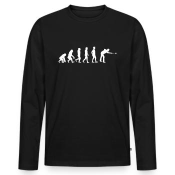 Evolution Billard - Men's Premium Organic Long Sleeve Shirt - black - Front - Nico (187cm)