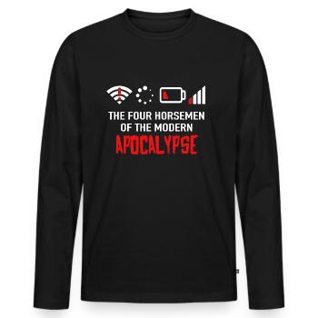The Four Horsemen Of The Modern Apocalypse - Geek - Männer Premium Bio Langarmshirt - Schwarz - Vorne - Nico (187cm)