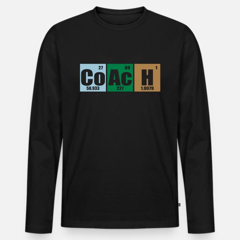 Coach - Männer Premium Bio Langarmshirt - Schwarz