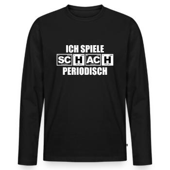 Ich spiele Schach periodisch - Periodensystem - Männer Premium Bio Langarmshirt - Schwarz - Vorne - Nico (187cm)