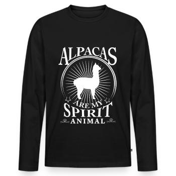 Alpacas are my spirit Animal - Männer Premium Bio Langarmshirt - Schwarz - Vorne - Nico (187cm)