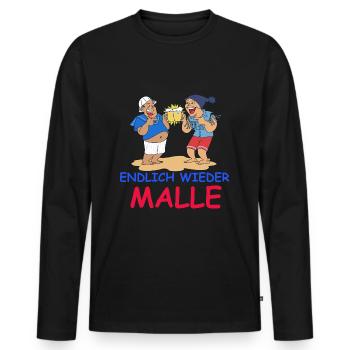 Endlich wieder Malle Mallorca Baller mann Geschenk - Männer Premium Bio Langarmshirt - Schwarz - Vorne - Nico (187cm)