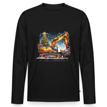 Bagger Bagger Weihnachten Bulldozer Weihnachtsgeschenk - Männer Premium Bio Langarmshirt - Schwarz - Vorne - Nico (187cm)