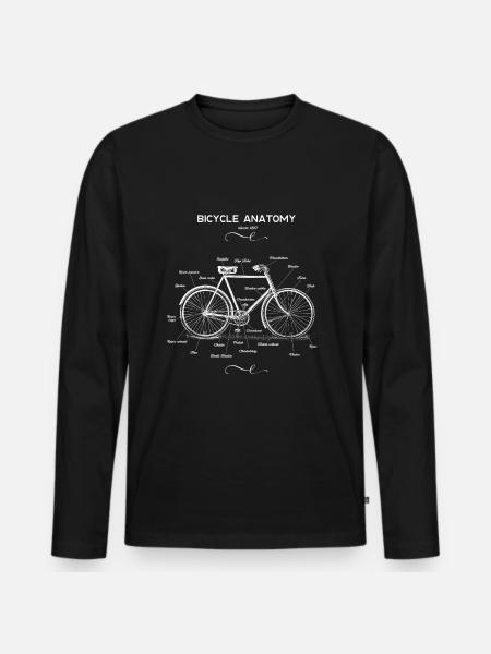 Lustige Fahrrad Anatomie Retro Vintage Rad - Männer Premium Bio Langarmshirt - Schwarz