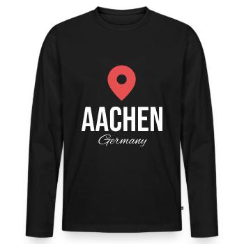 Aix-la-Chapelle, Allemagne, Cathédrale d’Aix-la-Chapelle Allemagne - T-shirt manches longues Premium bio Homme - noir - Devant - Nico (187cm)