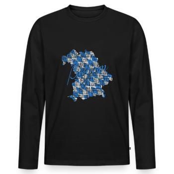 Bayern - Männer Premium Bio Langarmshirt - Schwarz - Vorne - Nico (187cm)