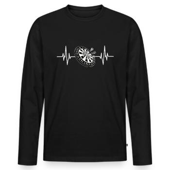 Battement de coeur de fléchettes - T-shirt manches longues Premium bio Homme - noir - Devant - Nico (187cm)