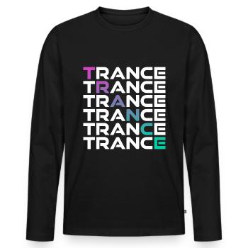TRANCE - T-shirt manches longues Premium bio Homme - noir - Devant - Nico (187cm)