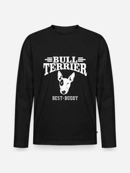 Bullterrier Bully Hundeliebhaber Geschenk - Männer Premium Bio Langarmshirt - Schwarz