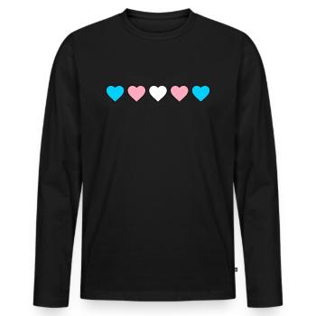 Transgender Herzen transsexuell trans* Herz trans - Männer Premium Bio Langarmshirt - Schwarz - Vorne - Nico (187cm)