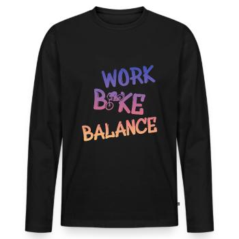 Biken Fahrrad Bike - Männer Premium Bio Langarmshirt - Schwarz - Vorne - Nico (187cm)