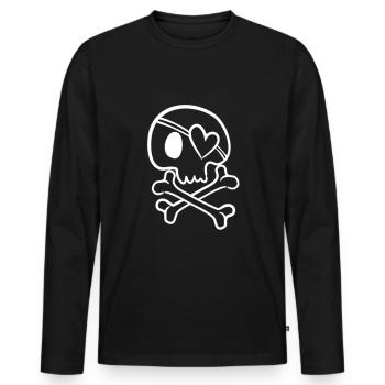 totenkopf halloween - Männer Premium Bio Langarmshirt - Schwarz - Vorne - Nico (187cm)