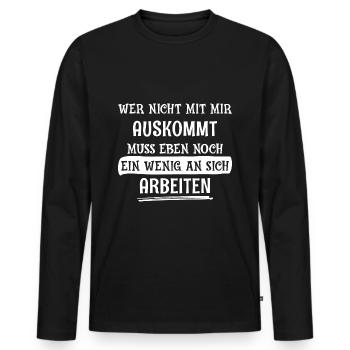 Arbeiten Lustige Spruch - Männer Premium Bio Langarmshirt - Schwarz - Vorne - Nico (187cm)