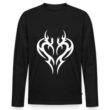 Tribal Heart Tattoo for Emo and Goth - Men's Premium Organic Long Sleeve Shirt - black - Front - Nico (187cm)