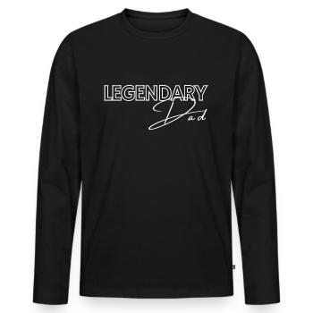 Cadeau légendaire de fête des pères de papa - T-shirt manches longues Premium bio Homme - noir - Devant - Nico (187cm)
