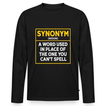 Grammar - Men's Premium Organic Long Sleeve Shirt - black - Front - Nico (187cm)