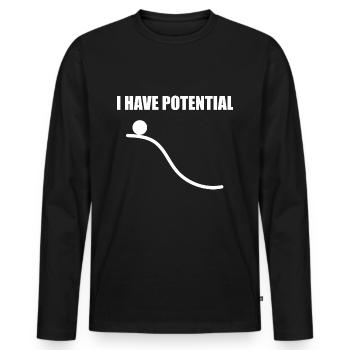 Physiker I have Potential physik physikalisch Math - Männer Premium Bio Langarmshirt - Schwarz - Vorne - Nico (187cm)