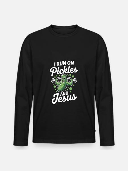 Gurke Jesus Glaube Christ - Männer Premium Bio Langarmshirt - Schwarz
