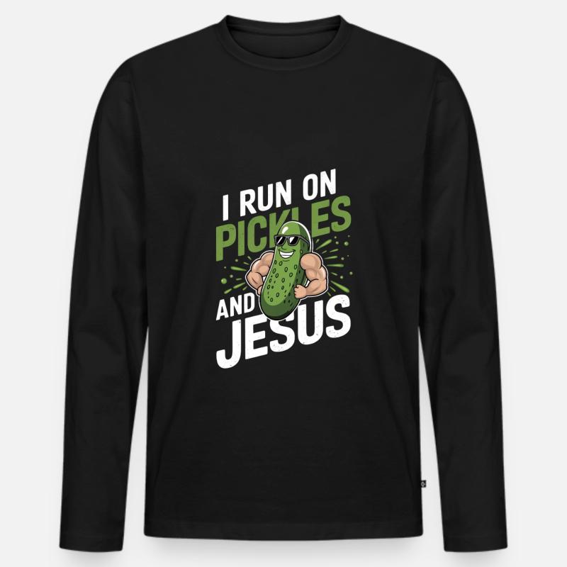 Gurke Jesus Glaube Christ - Männer Premium Bio Langarmshirt - Schwarz