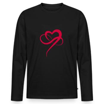 POLYAMORIE SYMBOL LIEBE BEZIEHUNG LGBT GESCHENK - Männer Premium Bio Langarmshirt - Schwarz - Vorne - Nico (187cm)