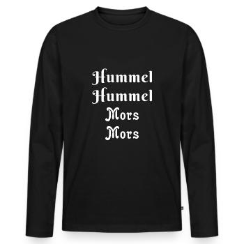 HUMMEL HUMMEL MORS MORS | HAMBURGER GRUSS GESCHENK - Männer Premium Bio Langarmshirt - Schwarz - Vorne - Nico (187cm)