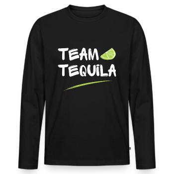Team Tequila Lime Salt Party JGA Humour pour la fête des pères - T-shirt manches longues Premium bio Homme - noir - Devant - Nico (187cm)
